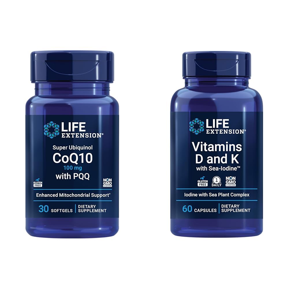 Life Extension Super Ubiquinol CoQ10 s PQQ, CoQ10, PQQ & Vitaminy D a K s Sea- jód, vitamin D3, vitamin K1 a K2