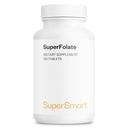 Supersmart SuperFolate 400mcg / 4g per Day (Patented & Bioavailable) - Quatrefolový dodatek 5-MTHF - Aktivní folátový vitamin B9 FLAT124; Non- GMO & gluten zdarma - 120 tablet