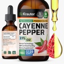 BIO KRAUTER ® Cayenne Pepper Drops 684 mg - Čisté vegan Cayenne Pepper doplňky 2 Fl.Oz 28 Days of Supply - Natural Capsaicin for Digestive Support - Alkohol & Sugar Free, Non- GMO