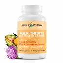 Natural Wellness Mléko Thistle s Artichode & Turmeric - Pokročilý doplněk pro podporu jater pro detox, regeneraci a antioxidant ochranu - Podporuje vyčištění jater, stravení a celkové wellness