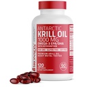 Bronson Antarktida Krill Oil 1000 mg s Omega-3s EPA, DHA, Astaxanthin a fosfolipidy 120 Softgels