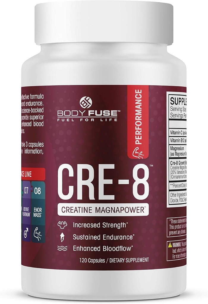 CRE-8 Creatine CRE- 124; Síla, Vytrvalost a snížení doby zotavení 124; 40 Služeb
