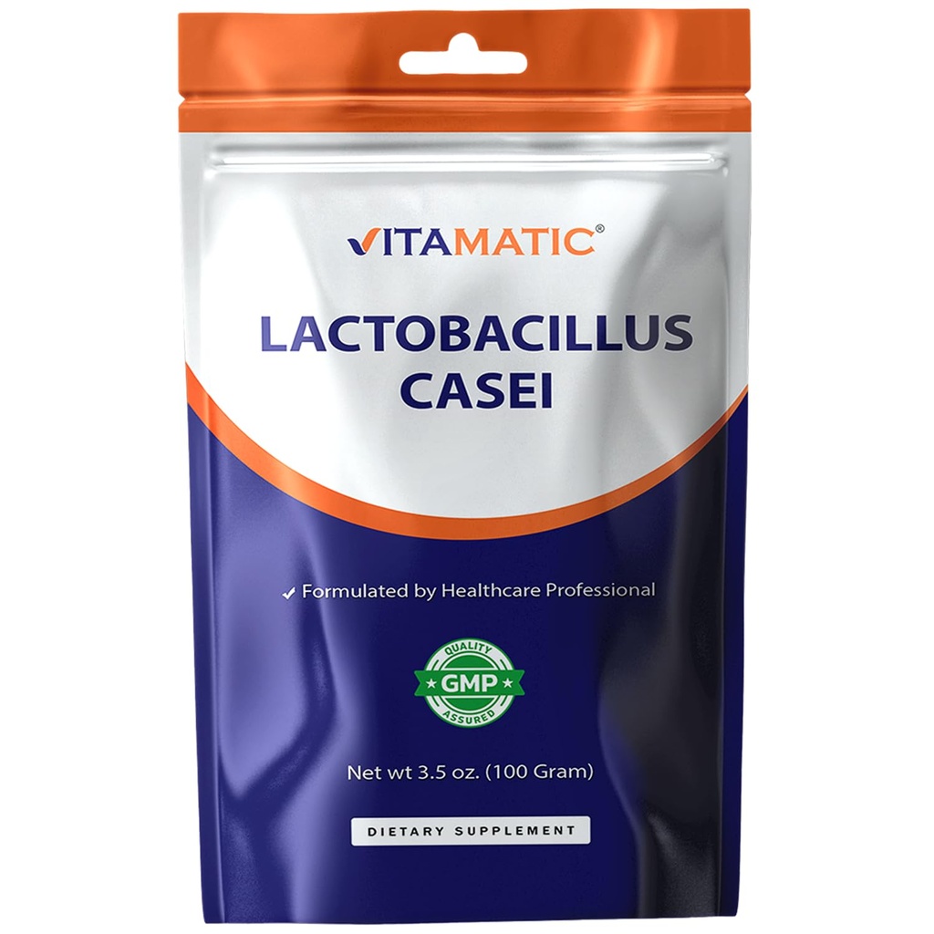 Vitamatic Lactobacillus Casei Probiotický prášek - stravitelná podpora zdraví - 100 gramů (3.5 OZ) - 100 porcí