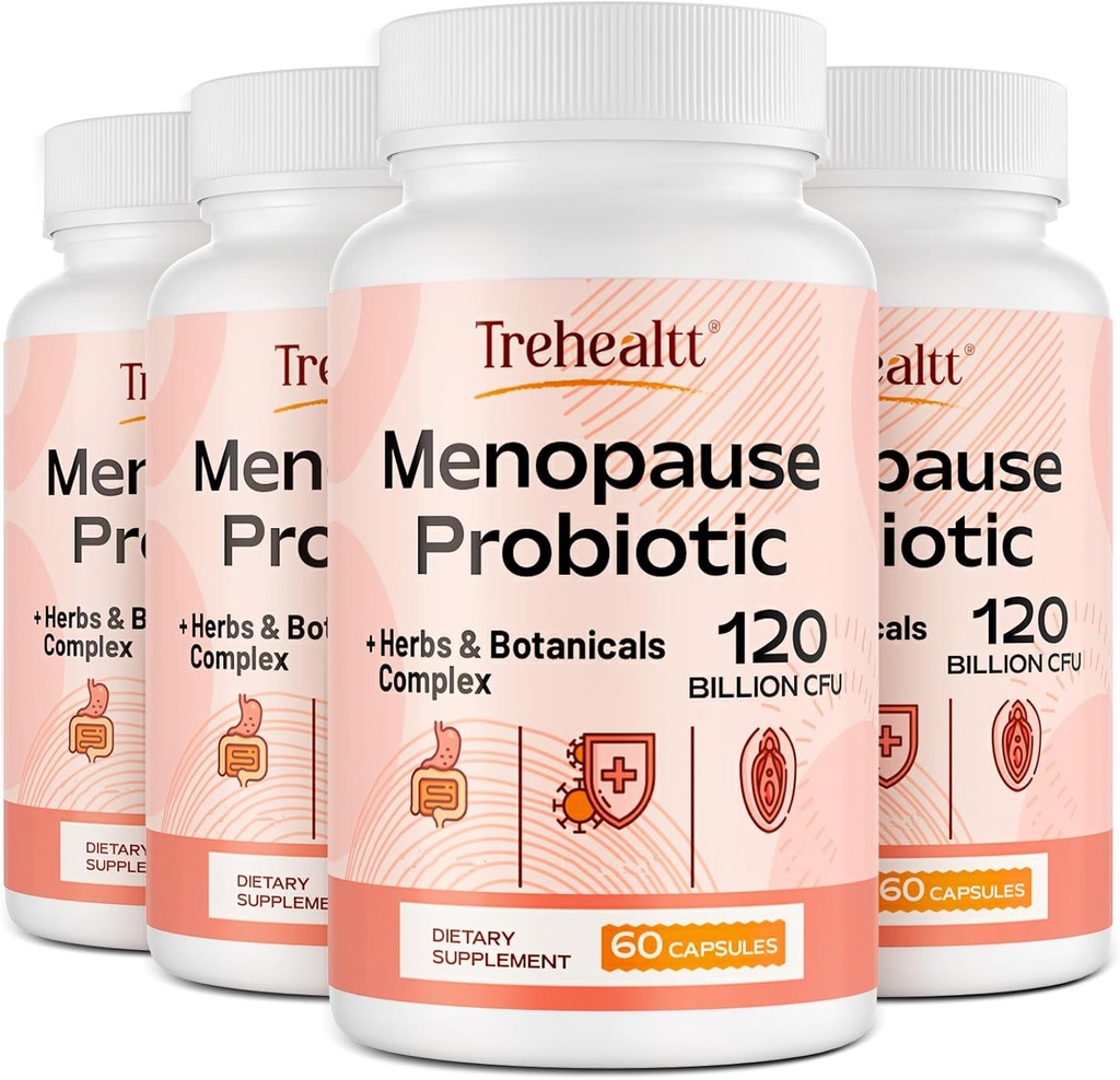 Menopauza doplňky pro ženy, 120 Miliarda CFU Probiotické, 13- in-1 Byliny & Botanicals Komplex, pro Hormon Menopauza, Hot Flashes, Noční pocení, Mood Swings, Spánkové poruchy, Vegan, 240 Kapsle