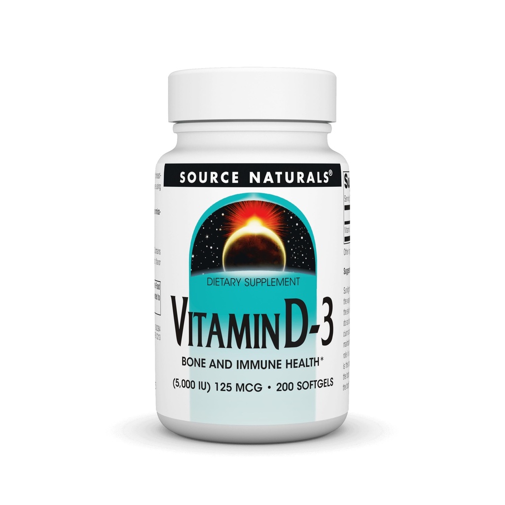 Zdroj Naturals Vitamin D-3 5000 iu Podporuje kostní a imunitní zdraví * - 200 Softgels