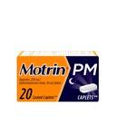 Motrin PM Pain Relief Caplet with 200 mg Ibuprofen & 38 mg Difenhydramine Sleep Aid, Nighttime Pain Reliever for Minor Aches & Pains Helps You Fall Asleep & Stay Asleep, 20 ct