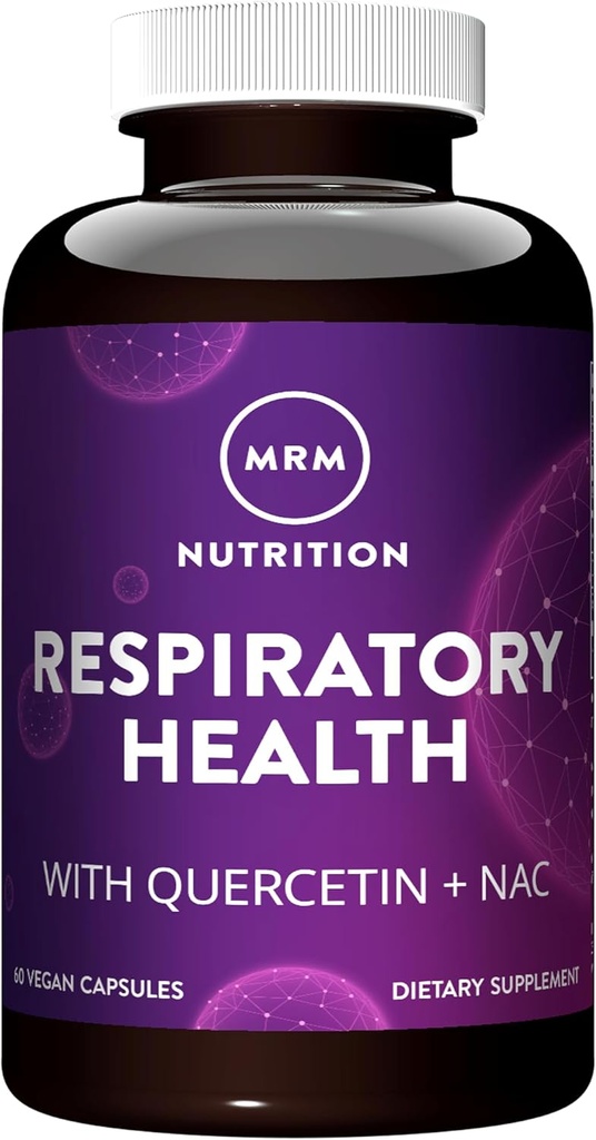 MRM Respirační zdraví 124; s Quercetin + NAC 124; Podporuje játra & Mitochondrial zdraví 124; Vegan + Non- GMO + gluten zdarma 124; 30 Služeb