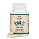 Methylfolát 1,000mcg, 120 Kapsle (třetí strana testovaný doplněk methyl folátu) Methylovaný folát je aktivnější forma folátu než kyselina listová (non-GMO, Vegan Safe) od Double Wood