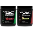 PRE JYM 30 Black Cherry & Post JYM Rainbow Sherbert Post- Workout 30 Servings Muscle Recovery Drink