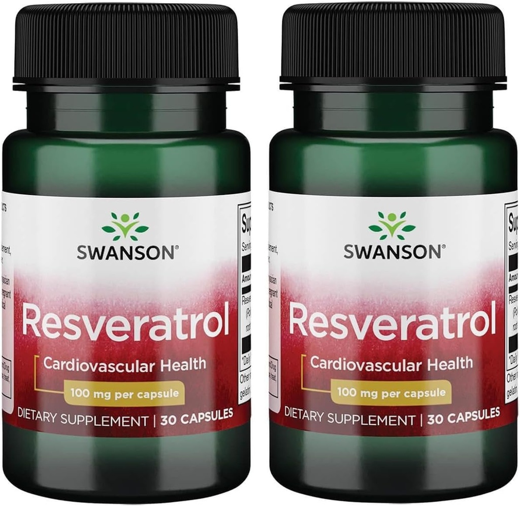 Swanson Resveratrol 100 100 miligramů 30 tobolek (2 balení)