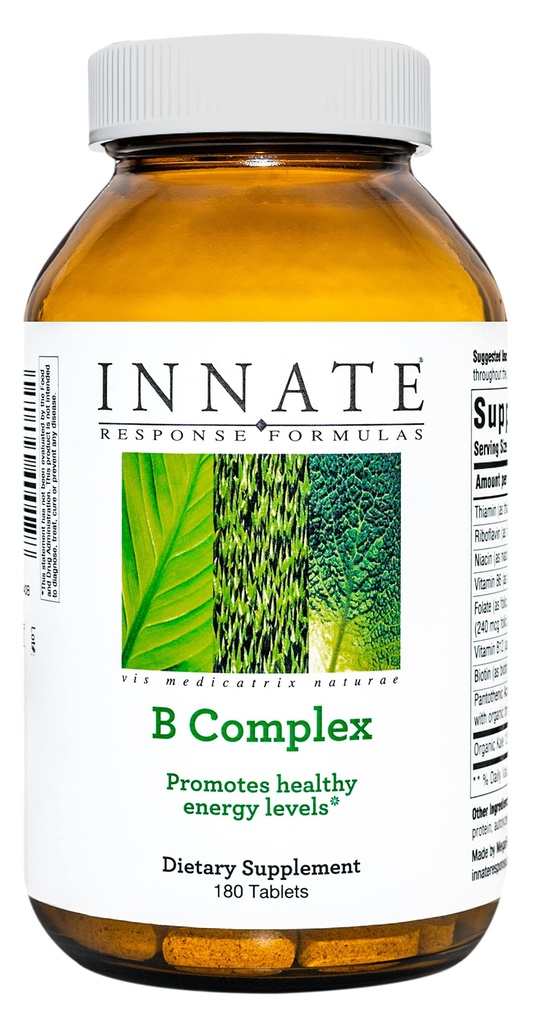 INNATE Response Applicas B Complex - B vitamin dodatek - Podporuje tvorbu a metabolismus celulární energie - Vegan, Kosher, Non- GMO projekt ověřen - Made Without 9 Food Alergens - 180 Tablety