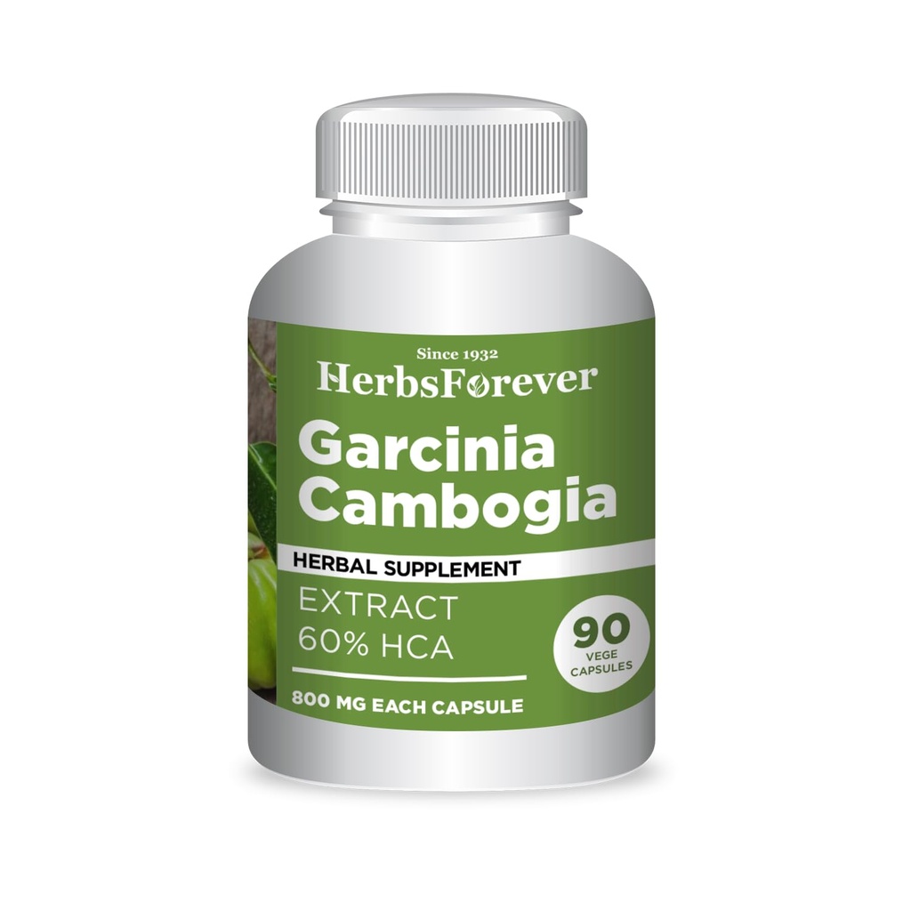 Herbsforever Garcinia Cambogia Extract Dodatek 124; Podporuje zdravý životní styl a Weight Management 124; Přírodní Bylinné Formule 124; 90 Vegetariánské kapsle pro dospělé