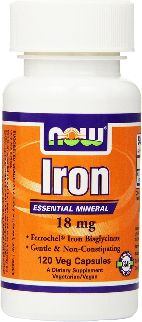 Nyní železo 18 mg, 120 Veg Kapsle
