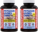 Yerba Prima Psylium Husks Caps 180 Caps (balení po 2) - Přírodní Fiber dodatek a Colon Cleanse - Gut Health - Non- GMO gluten zdarma