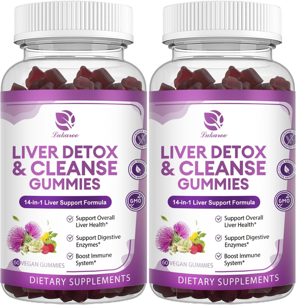 Detox a opravy jater - Extra síla 14 v 1 Dodatek pro podporu jater w / Mléko Thistle Silymarin, Pampeliška, Artyčoky Extract & Elderberry - Ne cukr, Játra doplněk zdraví -120 Ct
