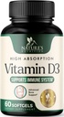 Vitamin D3 dodatek 5000IU (125 mcg) - Extra síla Vitamíny D- 3 Dietní tanga pro kosti, zuby, svalové zdraví a imunitní podpora, rychlé Absorbtion Mini D Softgel, Non- GMO, Gluten zdarma - 60 Počet