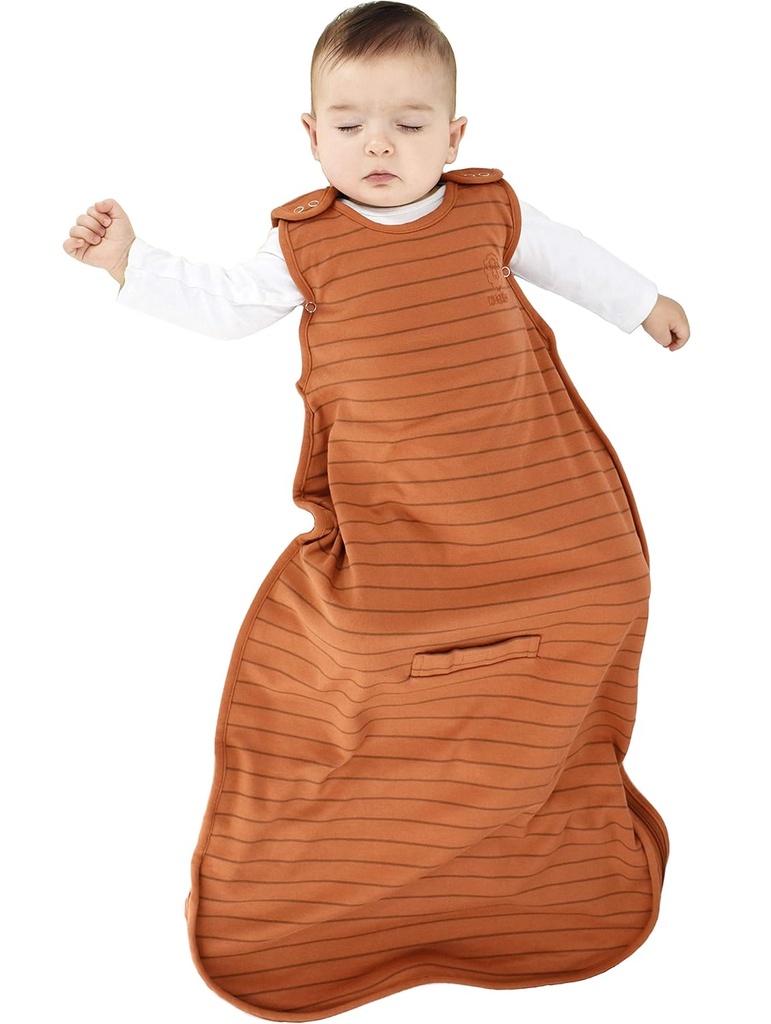 Woolino Merino Wool and Organic Cotton Ultimate Sleep Sack - 4 Season - Two-Way Zipper nastavitelný spací pytel - Universal Size Sleep Sack for Baby (2-24 měsíců) - Rust