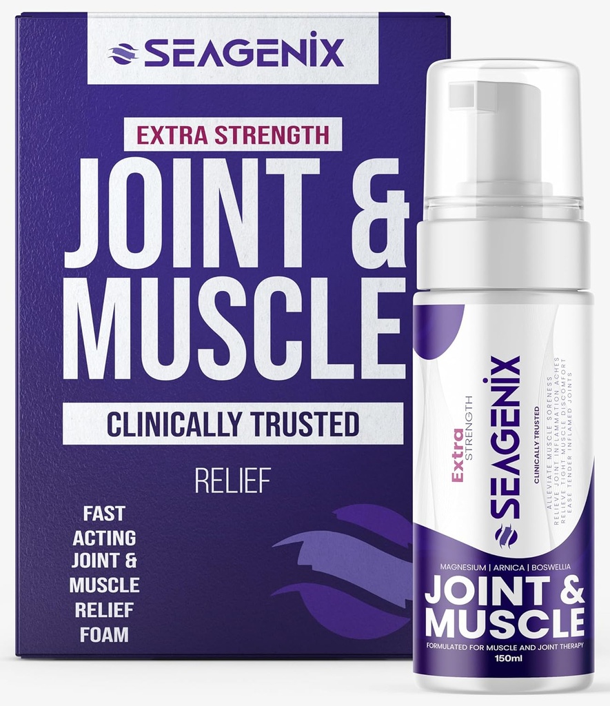 Extra síla Svalovina + Joint Foam - hořčík 124; Boswellia Svalovina 124; Arnica Svalovina 124; Vzorec - Spojovací a svalová úleva - Ease Inflamed Joints and Muscles - All Natural - Joints + Muscle Relief
