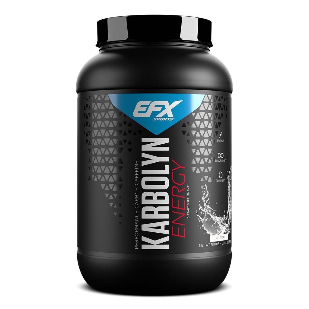EFX Sports Karbolyn Energy S124; Performance Carbohydrát Powder + Caffeine S01E4; Carb Load & Energize S124; 250mg Caffeine S124; Cukr zdarma 124; 38 Servings (Neutrální)