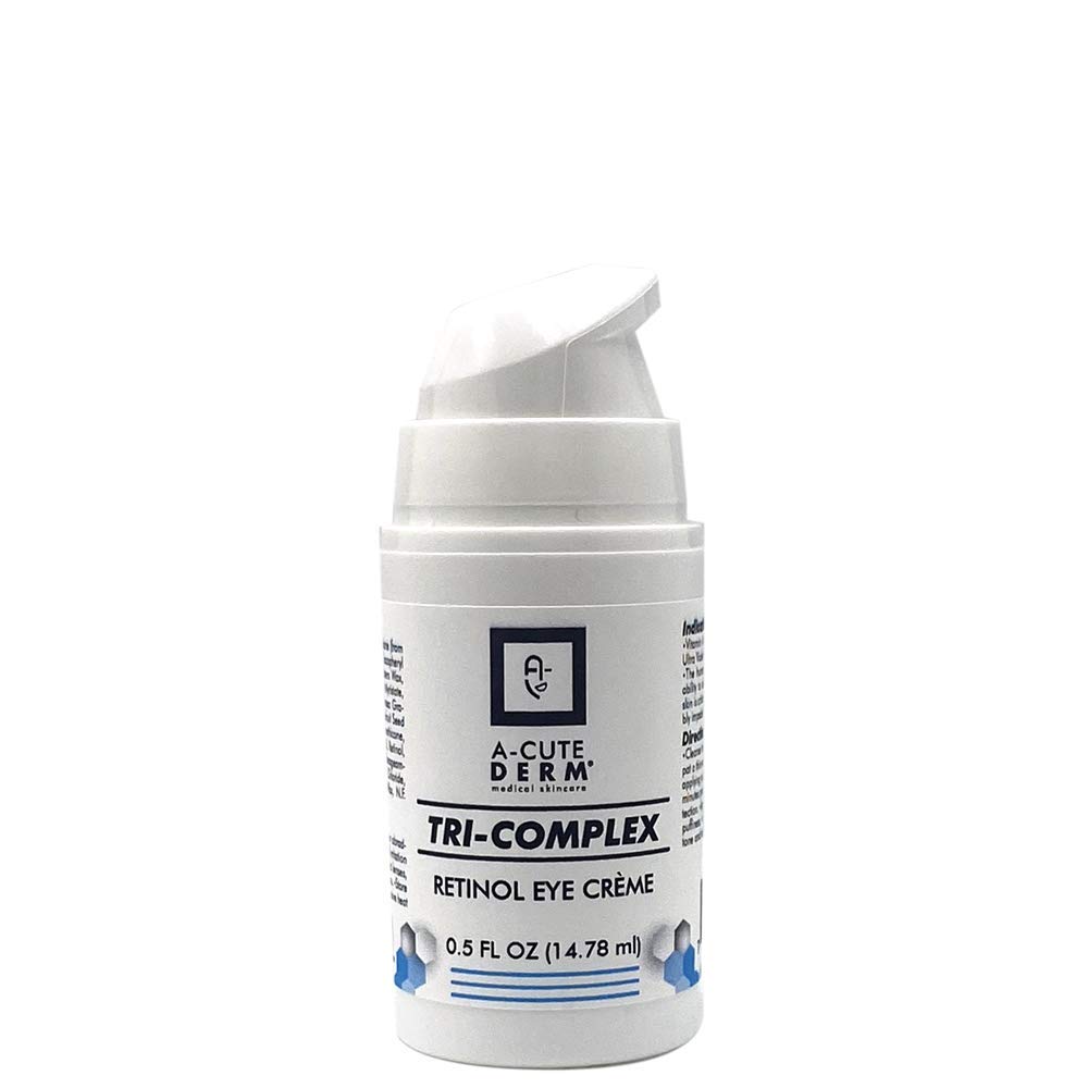 A- roztomilý Derm Tri-Complex Retinol Eye Crème - Hydratační oční krém s Retinol, Vitamin C & E - Pomáhá hladký vzhled jemné linky - 0.5 oz