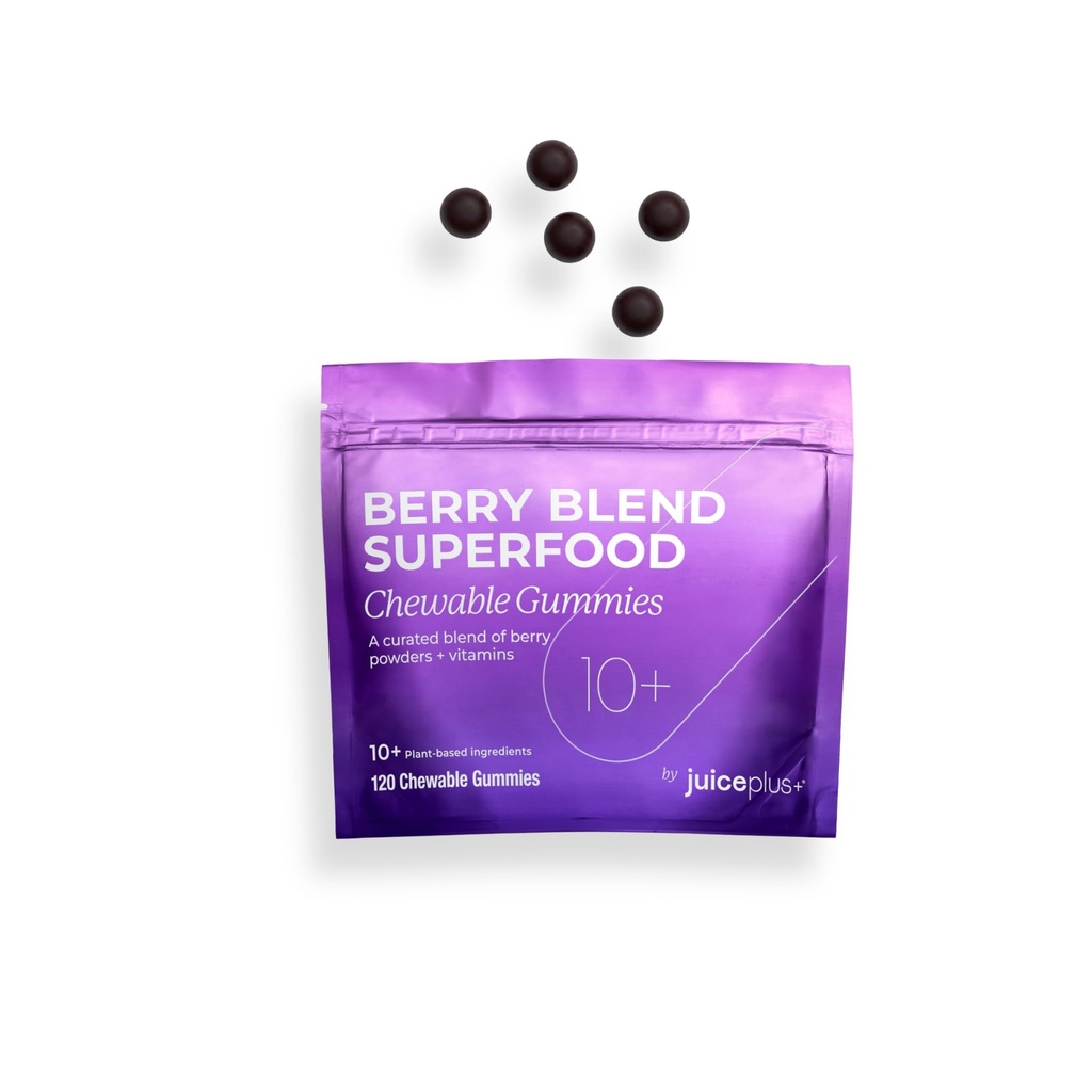 Juice Plus + Berry Blend Soft Chews (Chewables) - Denní výživa z 12 Rostliny s celým ovocem, zeleninou, & Berry - Maliny, Borůvky, Borůvky a další! pro dospělé a děti - (1-mo, 30 Chews)