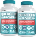 28- in-1 Quercetin s doplňkem Bromelain - Quercetin 500mg Kapsle pro denní podporu imunitní obrany - Quercetin s vitaminem C a zinkem pro dospělé obohacené vitaminem D (120 ct, balení po 2)