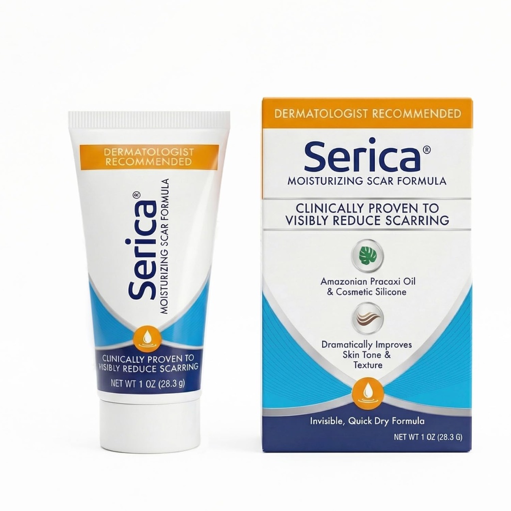 Serica Scar Gel Advanced Silicone Formule, Viditelně snižuje vzhled Jizvy z chirurgie, Acne, Zranění - Klinicky osvědčené výsledky, 1oz