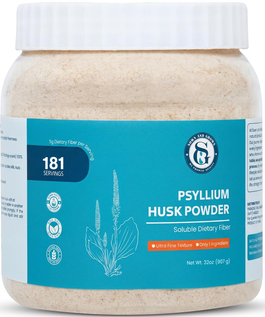 Psylium Husk Powder- 2lb, 329oz OF 124; Easy Mixing Dietary Fiber OF 124; Cleanse Your Digestive System OF 124; Finely Ground Powder OF 124; Ideální pro Keto Pečení OF 124; Non- GMO