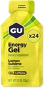 GU Energy Original Sports Nutrition Energy Gel, Vegan, Gluten-Free, Kosher, a Dairy-Free On-theBean Energy for any Workout, 24-Count, Lemon Sublime