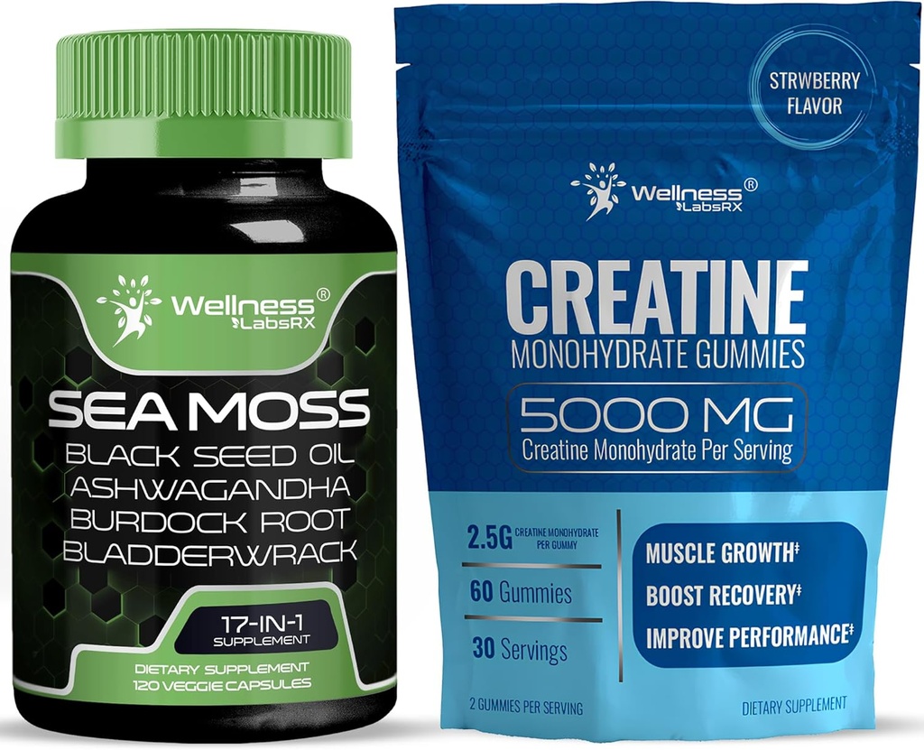 WELLNESS LABSRX Irish Sea Moss Kapsle - Creatine Gummies 5000mg