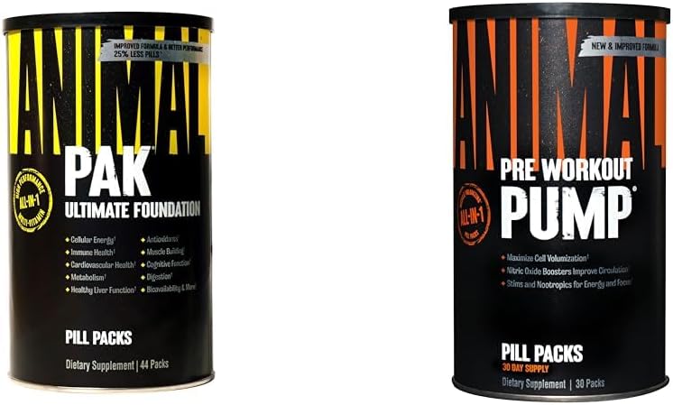 Animal Pak - Pohodlné All- in- One Vitamin & Doplněk Pack - Zink & Pump - Předcvičení - Vein Potápění čerpadla - Snadno odstranit stimulant pilulku pro kdykoliv cvičení - 30 Počet
