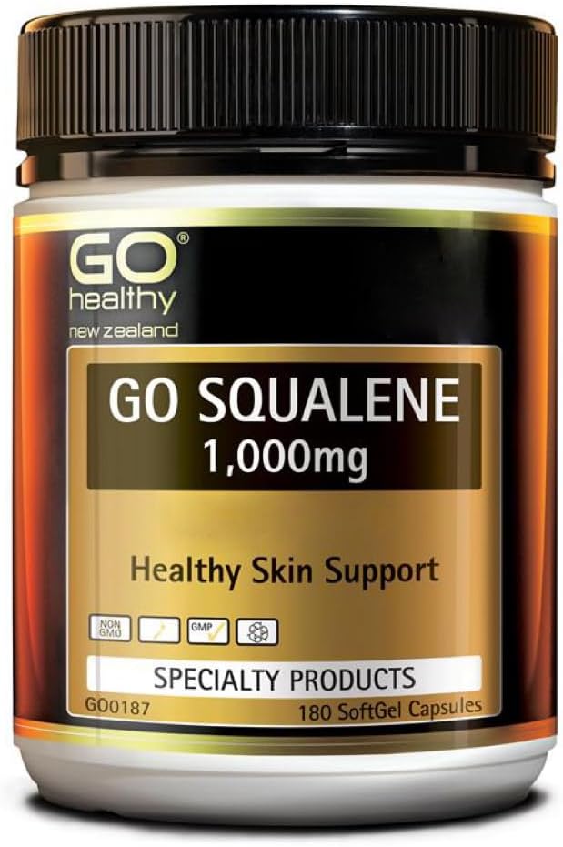 Přejít Zdravé Go Squalene Kožní podpora, antioxidant ochrana, Cholesterol Úroveň Podpora 1000mg 180 Softgel Caps