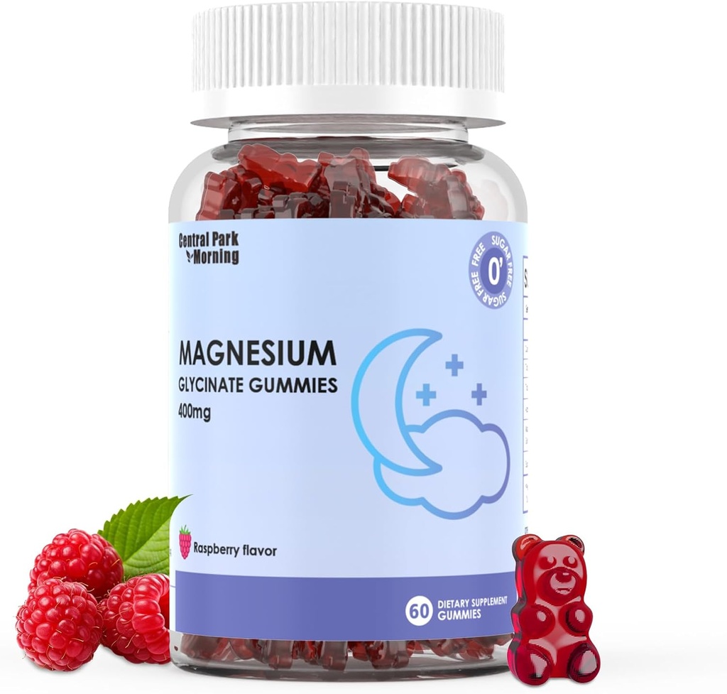 Glycinát hořečnatý Gummies 400mg, Glycinát hořečnatý zdarma, svalovina, podpora kostí - 60 organických gumií