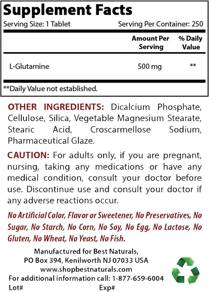 Nejlepší Naturals L- glutamin 500 mg & L- Citrulin 1500 mg