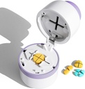 Pill Cutter - Pill Splitter s nerezovou ocelovou čepelí pro řezání malých nebo velkých pilulek v jedné čtvrté, Pill Cutter 1 / 4, Vhodné pro cuting vitaminy, tablety (1-4 Purple)