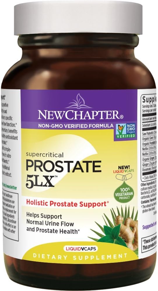 Nová kapitola Prostate 5LX dodatek s pilou Palmetto Plus Selenium Vegetariánská kapsle, 180 Počet