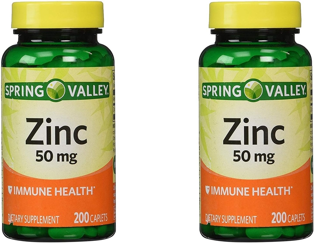 Spring Valley Zinek 50 mg, 200 Ct (2 balení)
