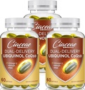 Ubiquinol CoQ10 600 MG Softgels s Omega33 & Shilajit & PQQ, Advanced Dual- Delivery Coenzyme- Q10, Active CoQ10 Ubiquinol Supplement for Fertility, Antioxidant, Heart, Brain & Energy, 180 Servings