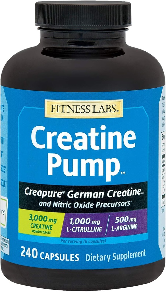 Fitness Labs Creatine Pump s L- Citruline, L- Arginin a Creapure Creatine Monohydrát - 240 Kapsle