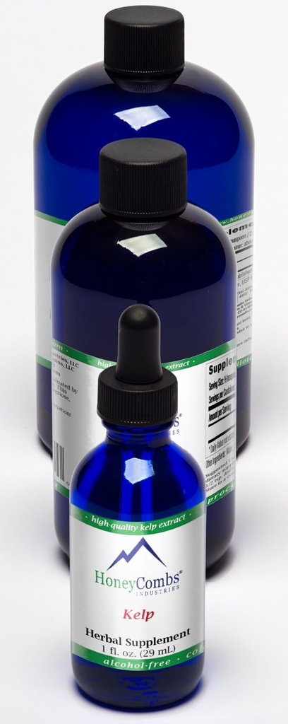 HoneyCombs 8oz. Kelp -Podporuje mozek, trávení, žáber, vlasy, srdce a more-Alkohol-Volný tekutý extrakt