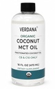 Verdana Organic MCT Oil 16 oz - Food Grade USDA Organic for Keto Coffee, Neochucený přírodní olej Tahání ústní vody & masáže - Kokosový Derived, Fractionated- Medium Chain C8 C10 - Non- GMO, Kosher