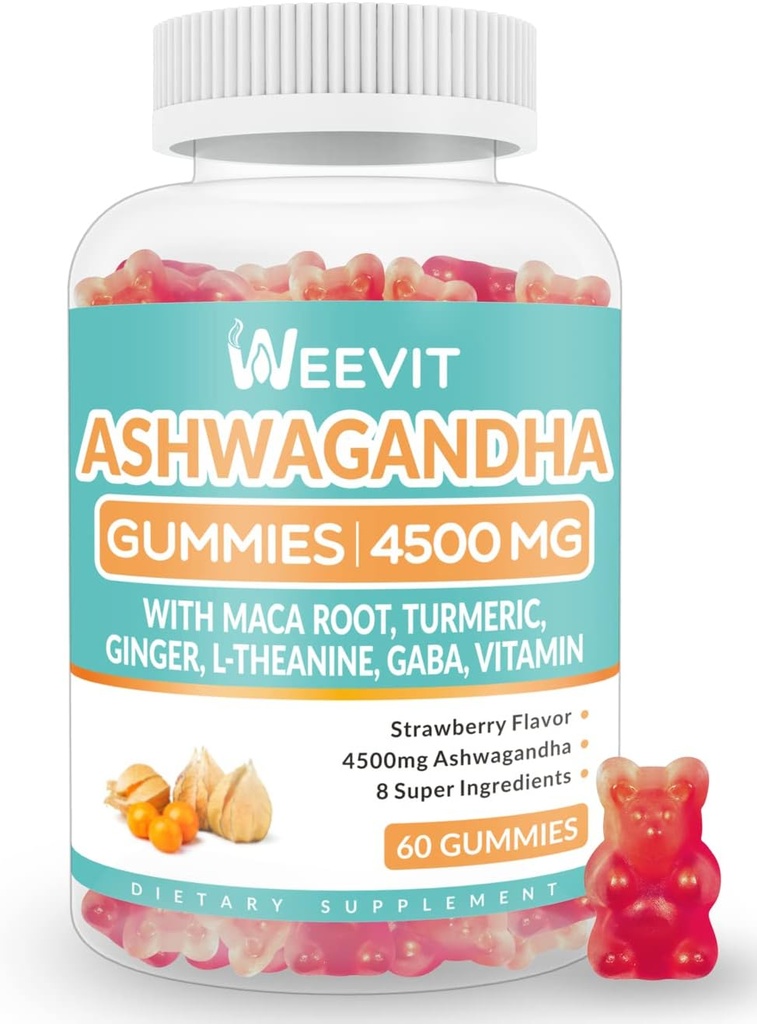 Cukr zdarma Ashwagandha Gummies pro ženy a muže, Ashwagandha Gummy s Maca kořenový prášek