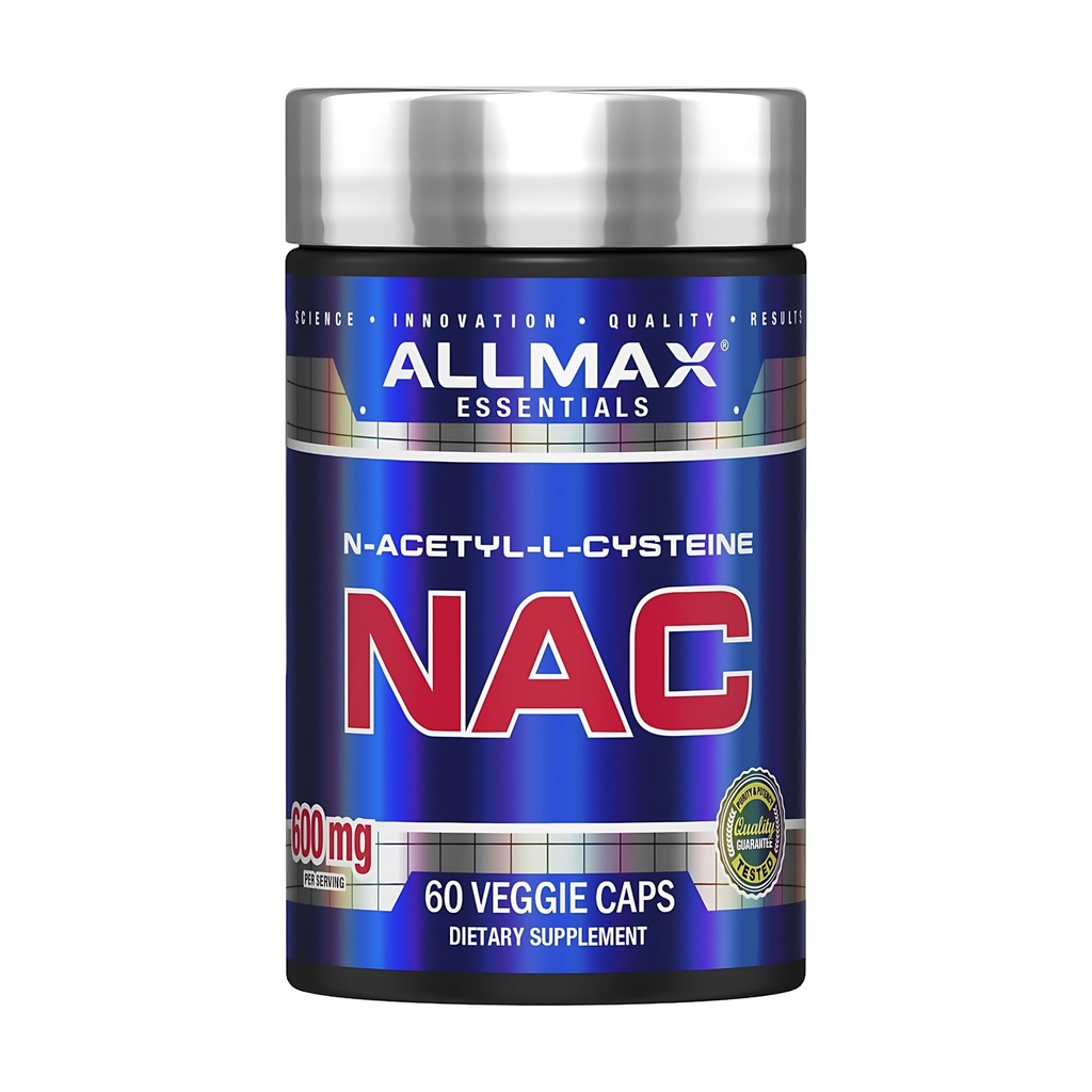 ALLMAX NAC - 60 Veggie Kapsle - Imunitní podpora a zdarma radikální ochrana - 60 Služeb