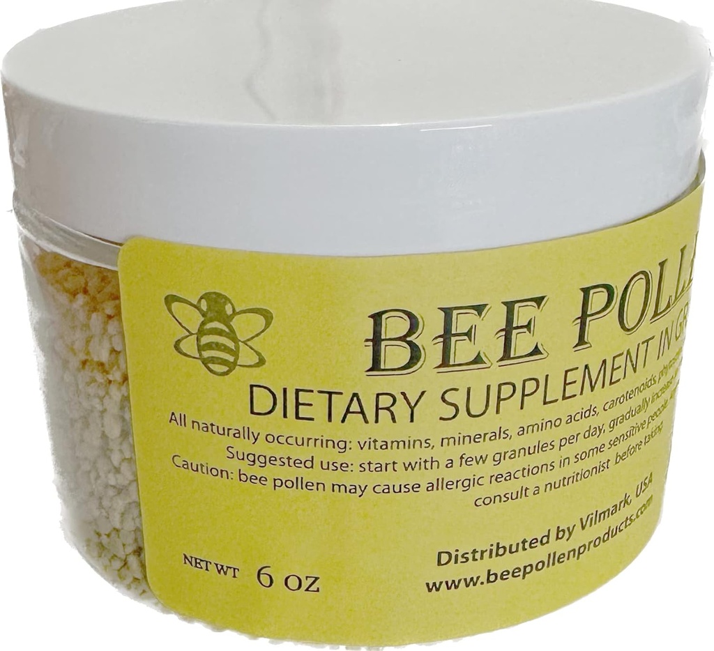 6 oz BEE Pollen 100% čisté přírodní neopracované Bee Pollen Granules 6 oz in jar