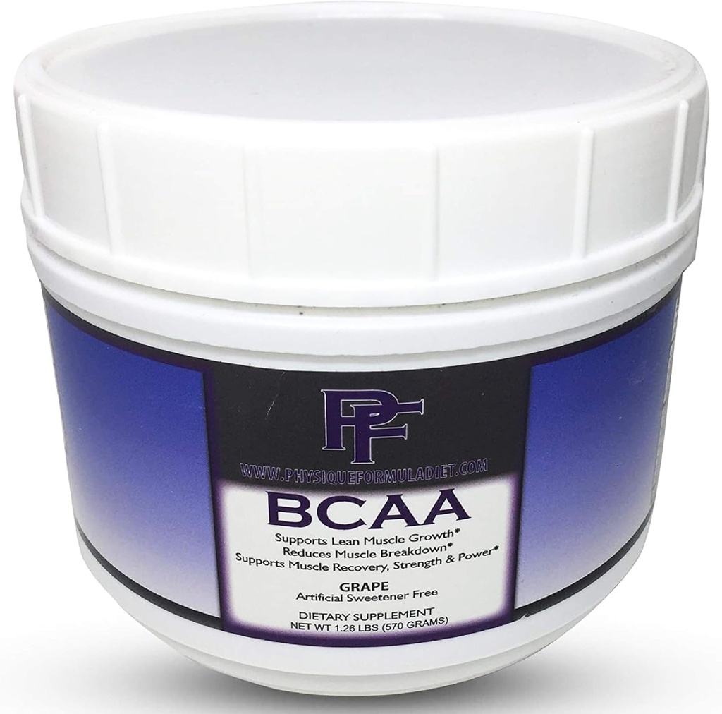 Physique Formule BCAA s Stevia Všechny přírodní rozvětvené řetězce aminokyseliny prášek s glutamine & Sweetied s Stevia. Kofein a sukralosa zdarma Grape Flavor bez cukru