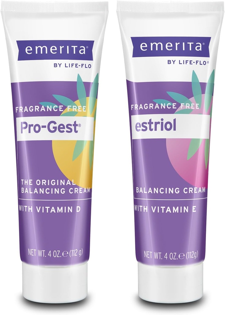 Emerita Pro- Gest Balancing Cream s vitamínem D, Progesterone a Estriol - Fragrance Free, 60denní záruka, 4oz