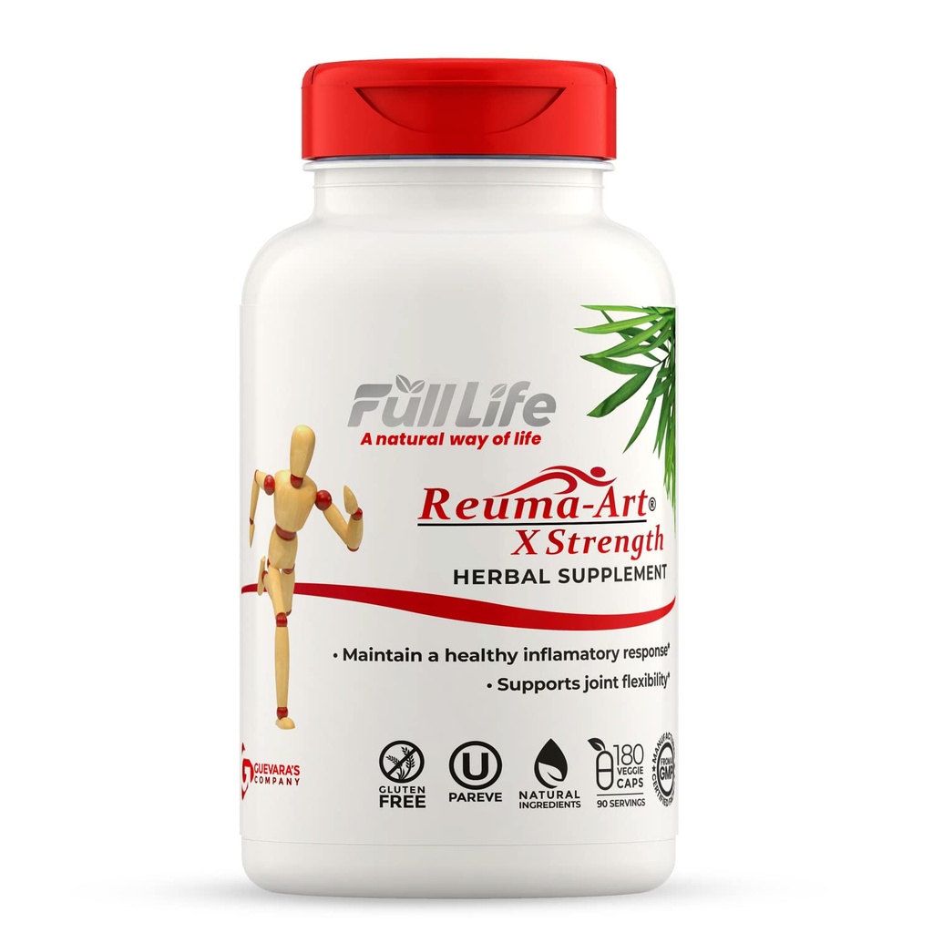 Plný život Reuma- Art X Síla - 400 mg Bylinné doplňky - Podporuje společnou flexibilitu - 180 Veggie Kapsle