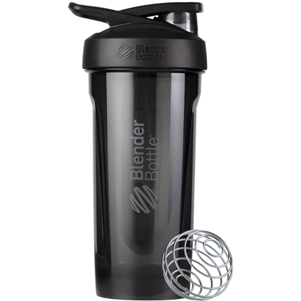 BlenderBottle Strada Tritan Shaker Bottle with Locking Lid, 28- Ounce, Black