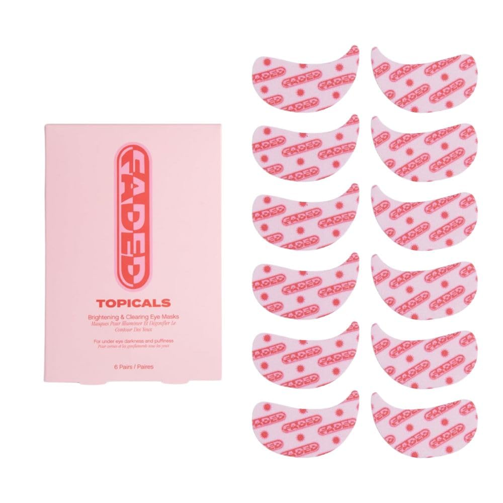 Topicals Faded Brighting Under Eye Maskles S124; Revitalizace Patches to Depuff, Hydrate, and Illuminate S124; Diminisses Dark Circles and Fine Lines S124; Made with Kojic Acid, Caffeine & Niacinamid