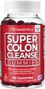 Zdraví Plus Super Colon Cleanse Gummies 15 Day Dodávka Gentle Overnight Relief from Occasional Concurrency, Natural Senna Leaf Extract, Dietní dodatek, Smíšený Berry Flavor, 60 Počet